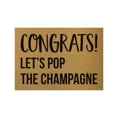 Postcard Congrats Let's pop the champagne