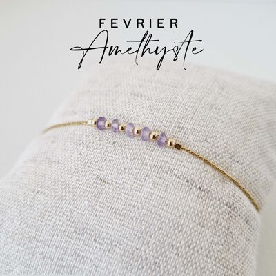 February birthstone bracelet: Amethyst