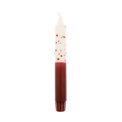 DIP DYE CONFETTI DINNER CANDLE WHITE/RED