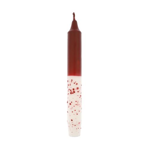 DIP DYE CONFETTI DINNER CANDLE RED/WHITE