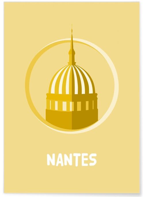 Affiche minimaliste de la ville de Nantes