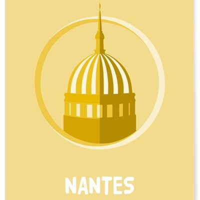 Cartel minimalista de la ciudad de Nantes.