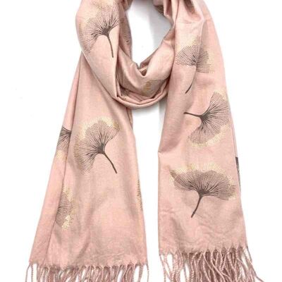 Soft gingko leaf pattern scarf