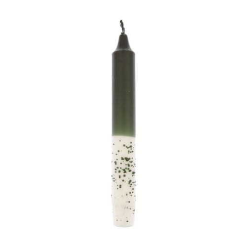 DIP DYE CONFETTI DINNER CANDLE GREEN/WHITE