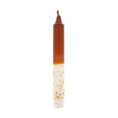 DIP DYE CONFETTI DINNER CANDLE BROWN/WHITE