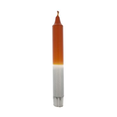 DIP DYE DINNER CANDLE BROWN/WHITE/SILVER