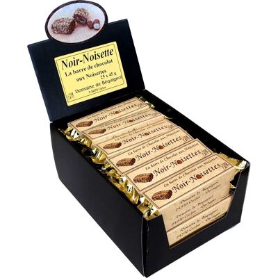 DARK HAZELNUT chocolate bar, 45 g, in display of 25 bars