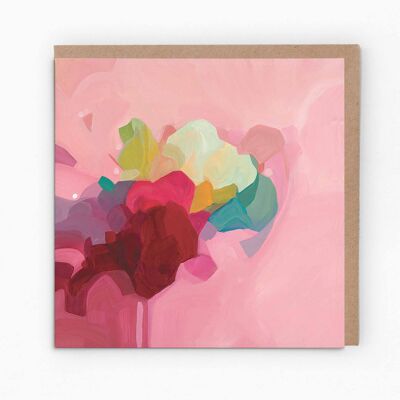 Carte de vœux abstraite | Art abstrait Dusy Rose | Carte de roses