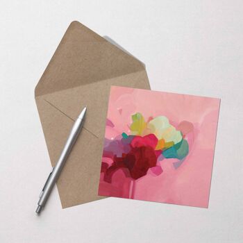 Carte de vœux abstraite | Art abstrait Dusy Rose | Carte de roses 2