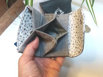 Mini portefeuille Origami argenté 3