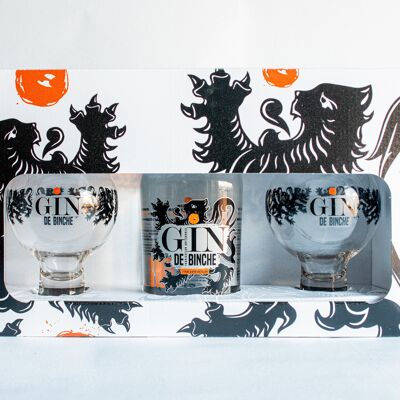 Coffret cadeau Gin de binche 70cl/2verres