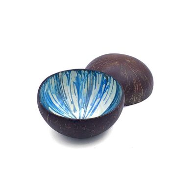 Blue Abstract Coconut Bowl