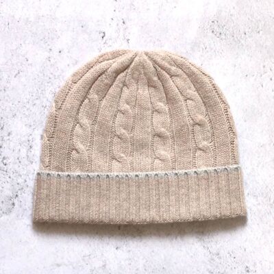 Octave Merino Cashmere Beanie Heather beige