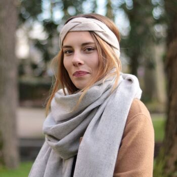 Headband Noé Laine & cachemire Beige chiné 2