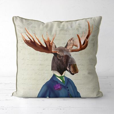 Moose In Suit Pillow, Cushion cover, 45x45cm