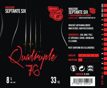 Bière forte Quadruple typée Belges - 33cl 2