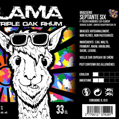 Bière artisanale Blonde Kveik "vieillie" OAK & Rhum "LAMA" - 33cl