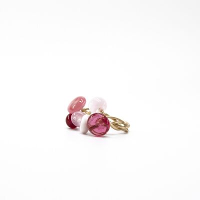 Anello a treccia regolabile rosa