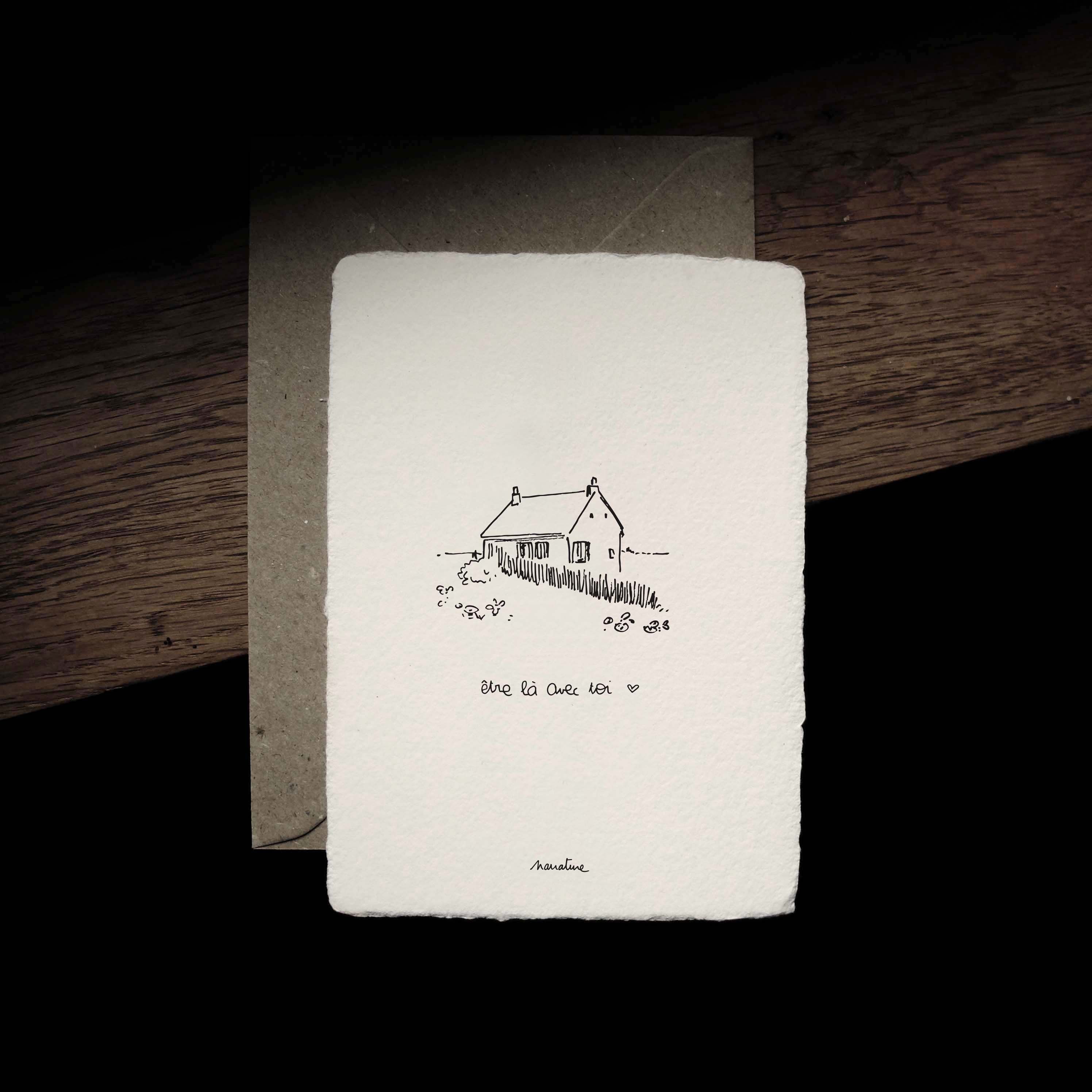 Con te - card 1015 carta fatta a mano e busta riciclata