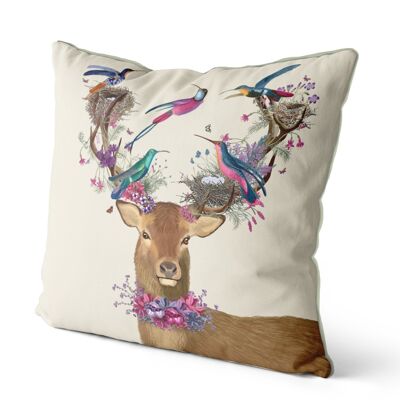 Deer Pillow, Birdkeeper Tropical Bird Nests Pillow, Cushion cover, 45x45cm