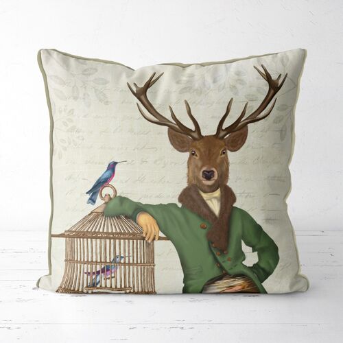 Deer and Bamboo Cage, Deer Pillow, Cushion cover, 45x45cm