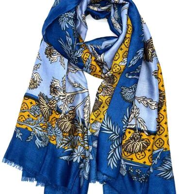 Foulard brillant motif végétal