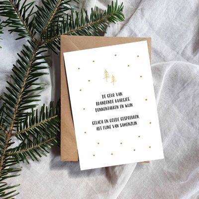 Carte postale - Verset de Noël - Feuille d'or