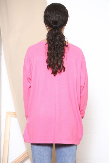 Pull cœur scintillant rose 3