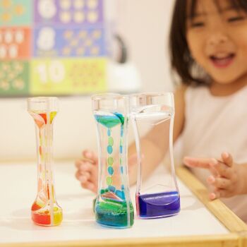 Minuterie de jouet à mouvement liquide sensoriel/snoezelen à 5 mouvements - Fidget Bubble Stress apaisant Montessori 5
