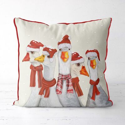Gaggle of Geese, Christmas Holiday Pillow, Cushion cover, 45x45cm