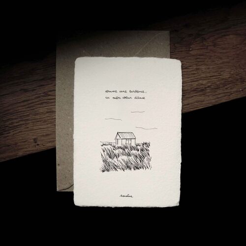 Comme une évidence - carte 1015 papier fait main et enveloppe recyclée