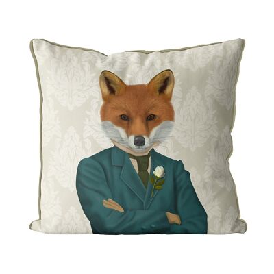 Victorian Fox Gentleman Fox Pillow, Cushion cover, 45x45cm
