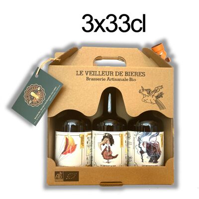 Le Veilleur de Bières bio - Coffret cadeau 3x33cl