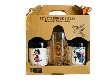 Le Veilleur de Bières bio - Coffret cadeau 2x33cl + 1 verre