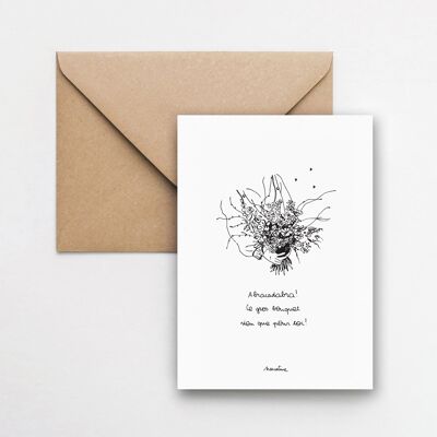 Abracadabra - tarjeta 1015 papel hecho a mano y sobre reciclado