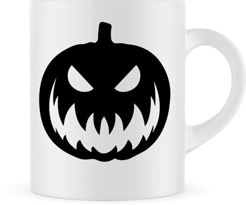 Halloween Mug   Simple Black Pumpkin Design Samhain