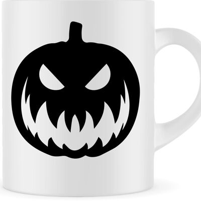 Mug Halloween Simple Citrouille Noire Design Samhain