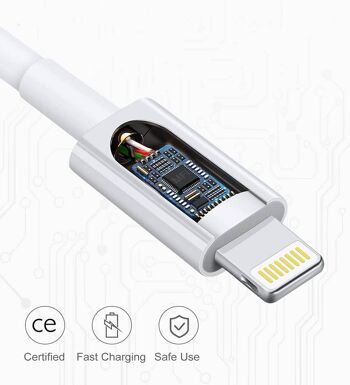Câble de chargeur Apple, câble USB C vers Lightning, charge rapide 2