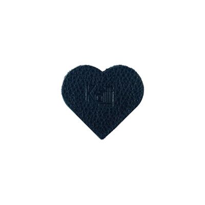 K0038AB | Marque-page cœur fabriqué en Italie en véritable cuir pleine fleur, grain dollar - Couleur noire - Dimensions : 6 x 5,5 x 0,5 cm - Emballage : fond/couvercle rigide Coffret cadeau