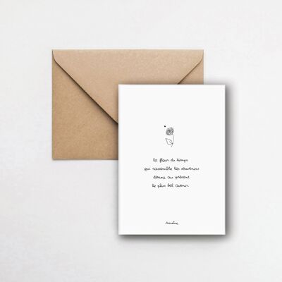 Fleurs du temps - tarjeta 1015 papel hecho a mano y sobre reciclado