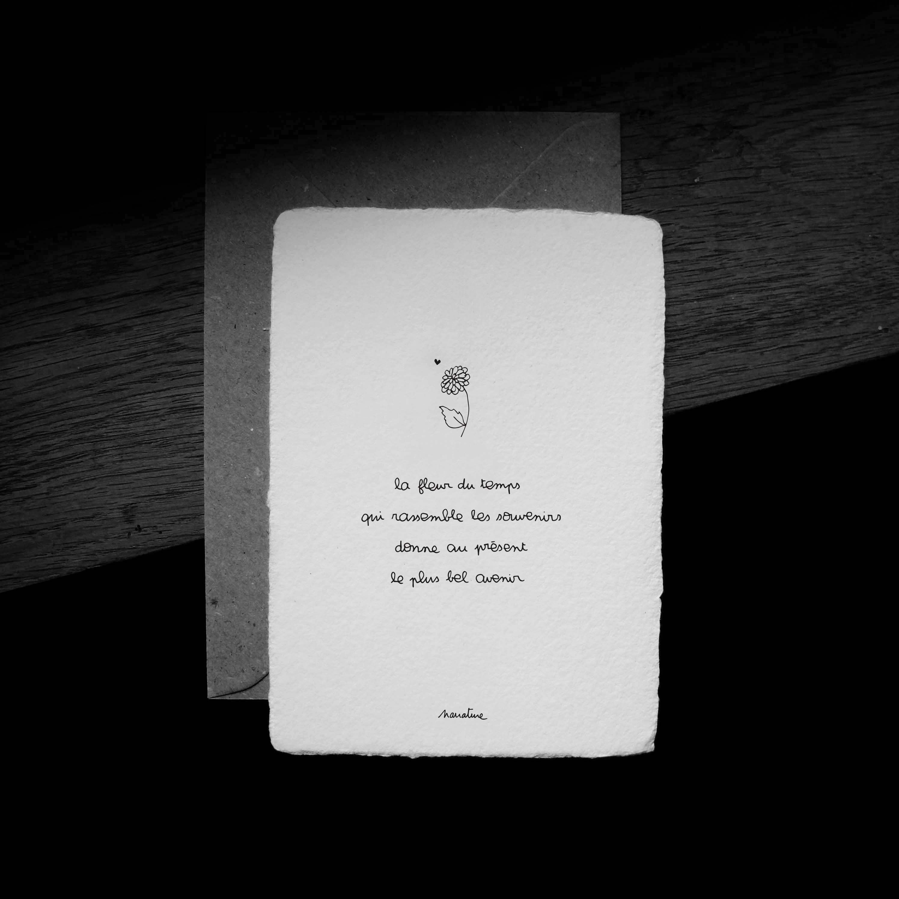 Fleurs du temps - card 1015 carta fatta a mano e busta riciclata