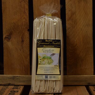 Gourmet organic spelled spaghetti "alla chitarra" made from light organic spelled flour