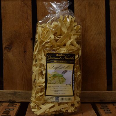 Gourmet tagliatelle traditionally rolled, wide tagliatelle 8mm, pasta with egg