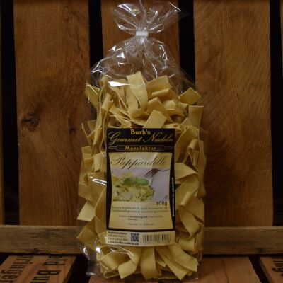 Papardelle gourmet enrollada tradicionalmente, tagliatelle extra ancho 18mm, pasta con huevo