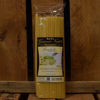 Gourmet spaghetti with a rounded shape, favorite pasta with egg