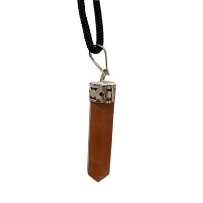 Pendentif Crayon, Aventurine Rouge, 25-30mm