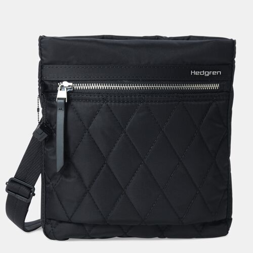 LEONCE Small Vertical Crossover RFID QUILTED BLACK