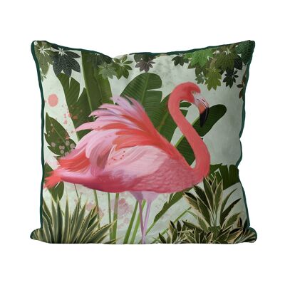 Pink Flamingo Tropical Pillow, Cushion cover, 45x45cm