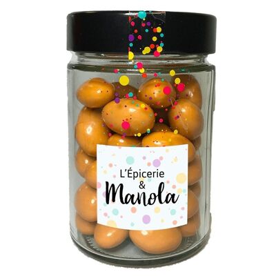 Almonds coated with salted butter caramel flavored chocolate - 200g jar