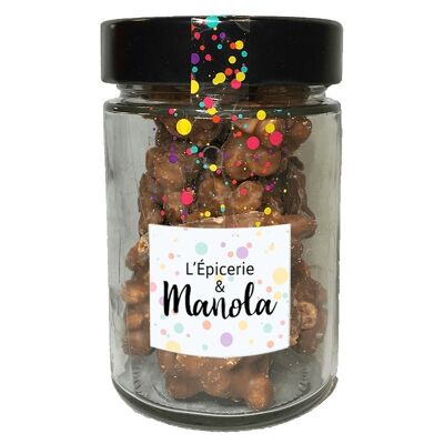 Galletas y fudges "Rocher" recubiertas de chocolate con leche - tarro 140g